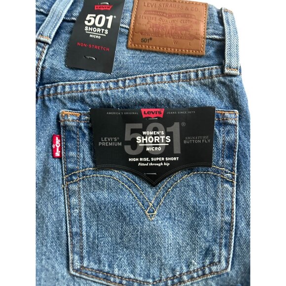 LEVIS Micro High Rise Denim Shorts Size 25 NEW with tags - Picture 6 of 7